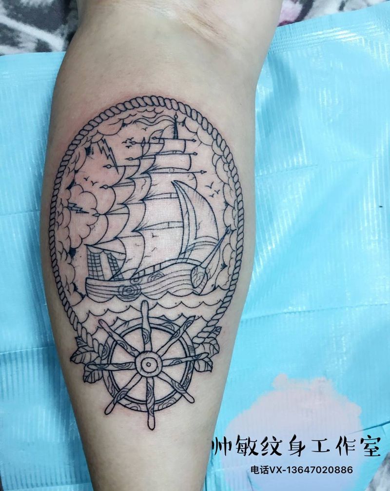 帆纹身图片_帅敏TATTOO纹身图案