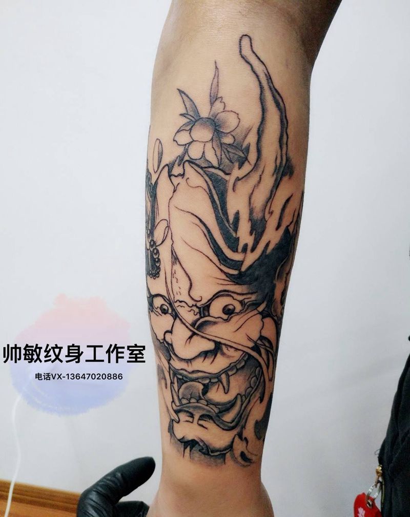 卐纹身图片_帅敏TATTOO鬼神传统手部手稿纹身图案