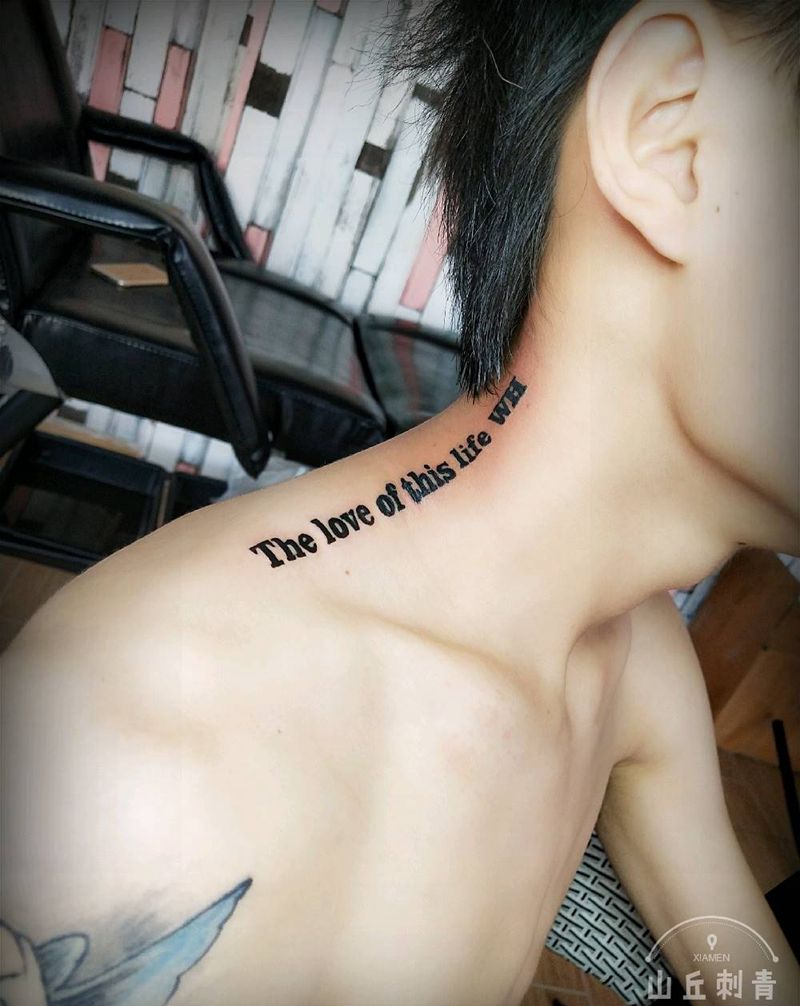 今生之爱！纹身图片_颈部纹身图案