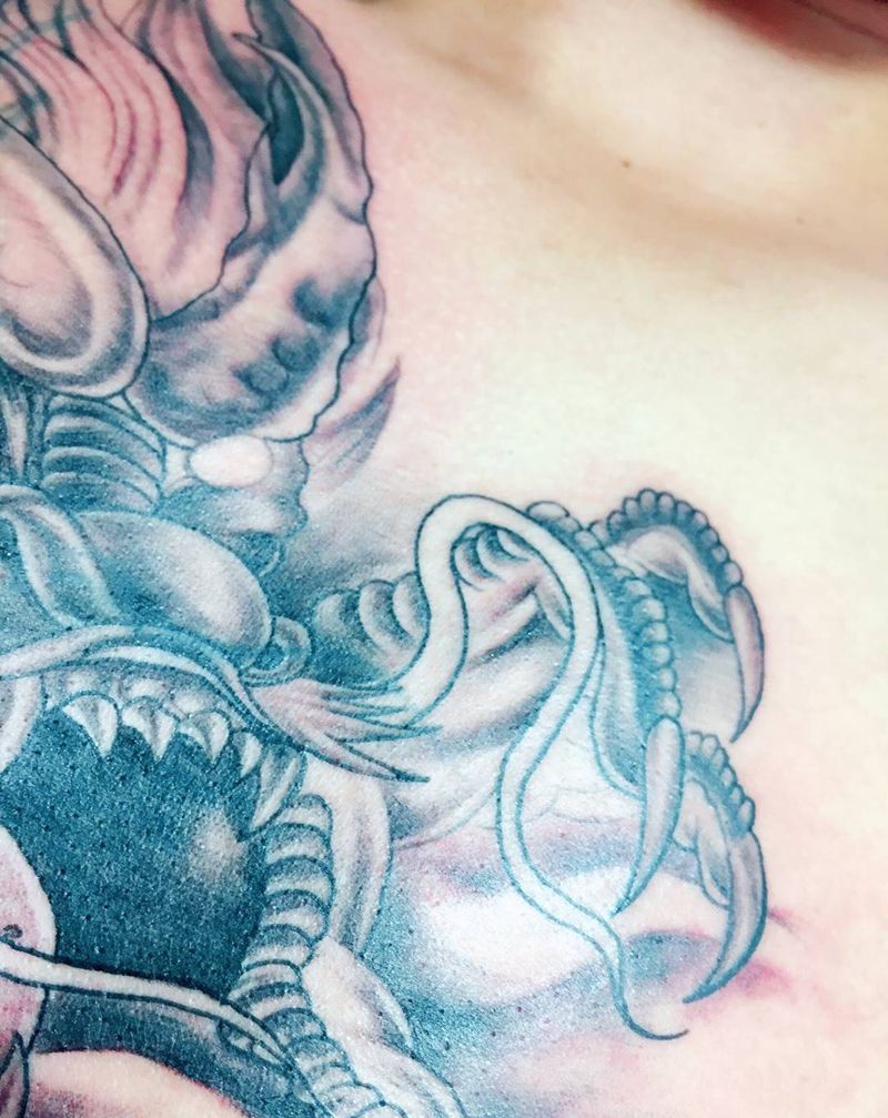 修改过江带鱼纹身图片_帅敏TATTOO动物写实手臂背部胸部手稿纹身图案