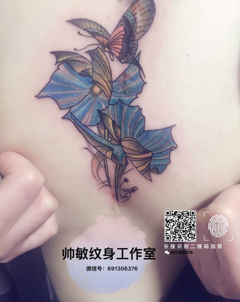 遮盖疤痕纹身图片_胸部欧美静物植物帅敏TATO纹身图案