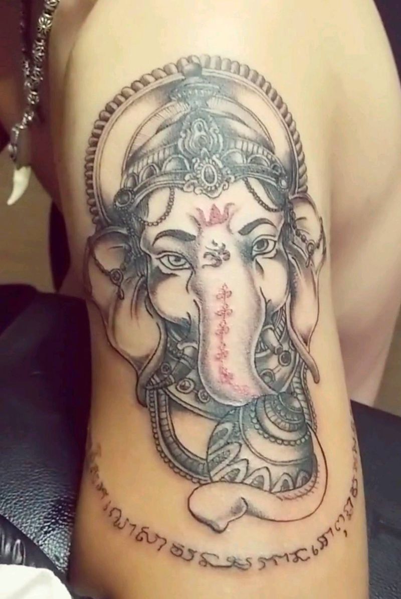 象神纹身图片_手臂纹身图案