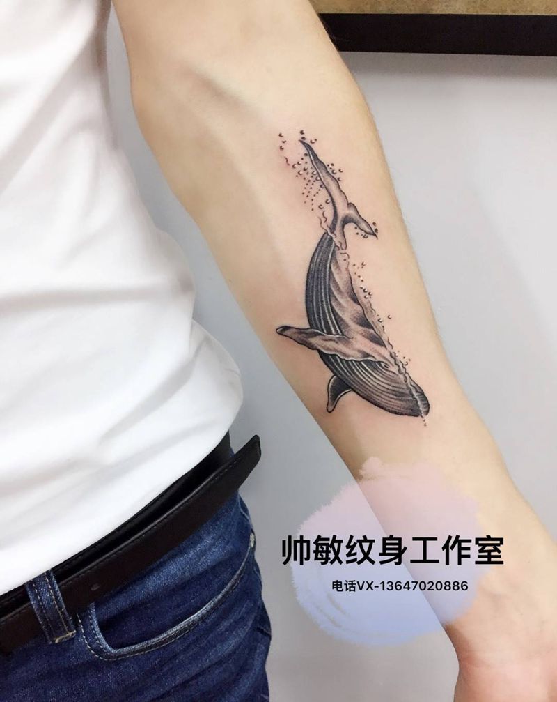 鲸纹身图片_帅敏TATTOO纹身图案