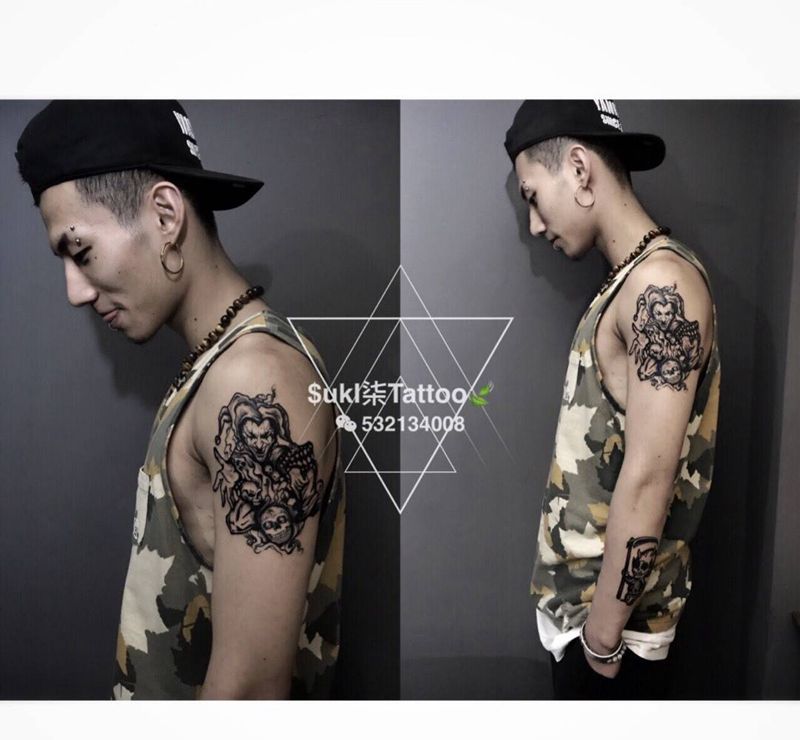 chicano小丑纹身图片