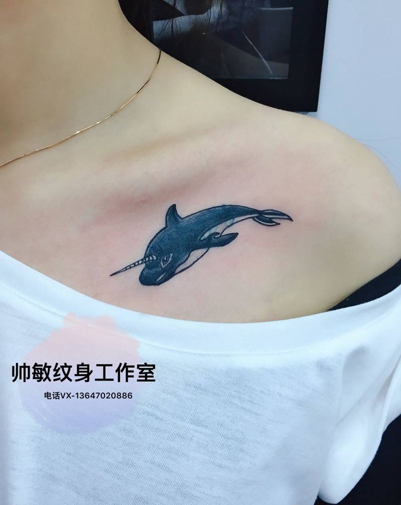 遮盖字母纹身图片_帅敏TATTOO动物清新肩部手稿纹身图案