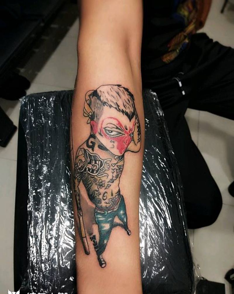 社会猴纹身图片