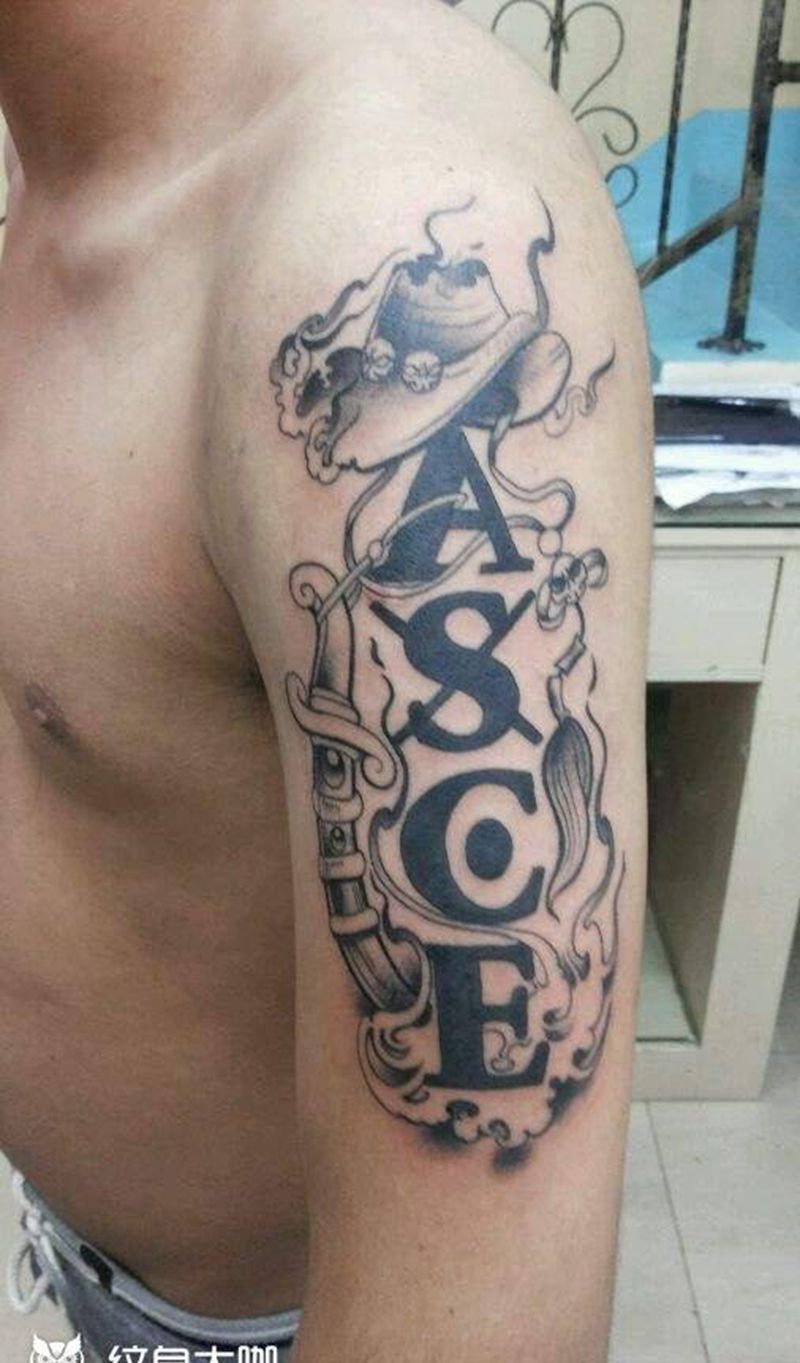 火影忍者？纹身图片_手臂花体字图腾纹身图案