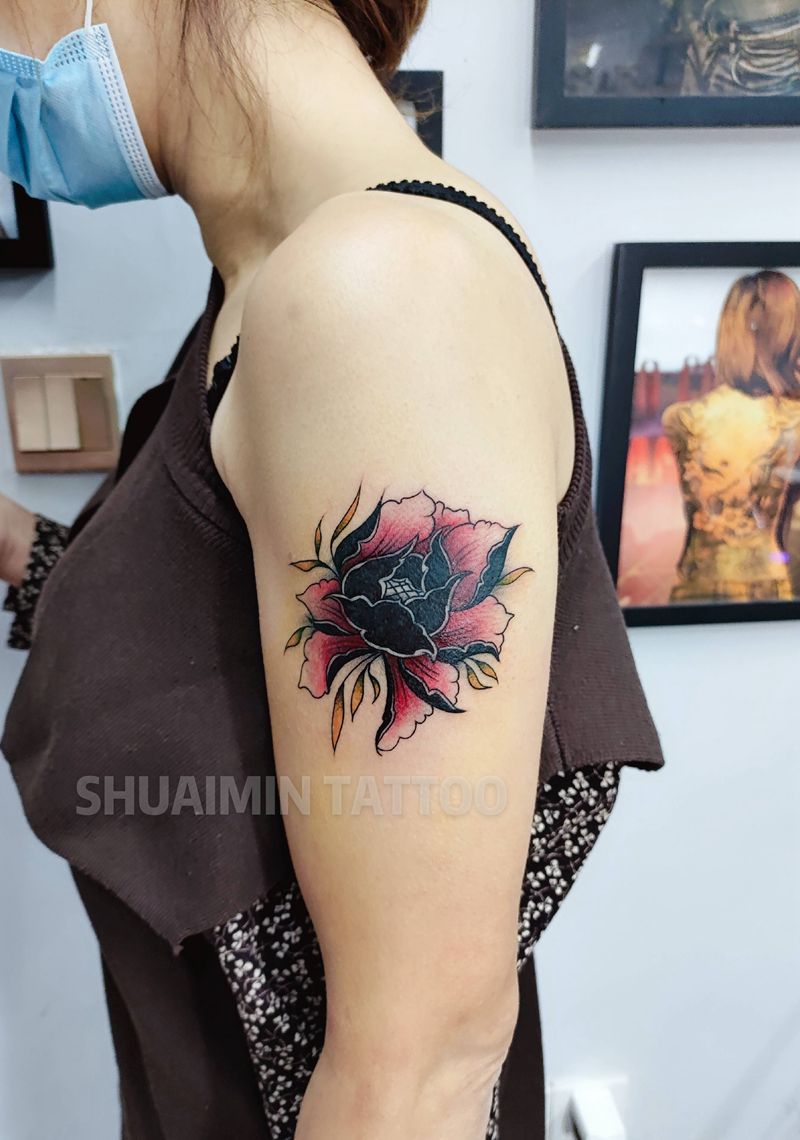 遮盖旧图纹身图片_手臂手部Old School水彩纹身图案