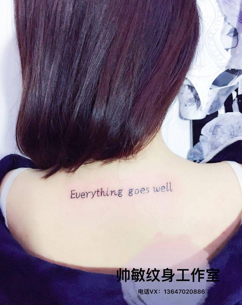 字母卐纹身图片_帅敏TATTOO字符清新背部手稿纹身图案