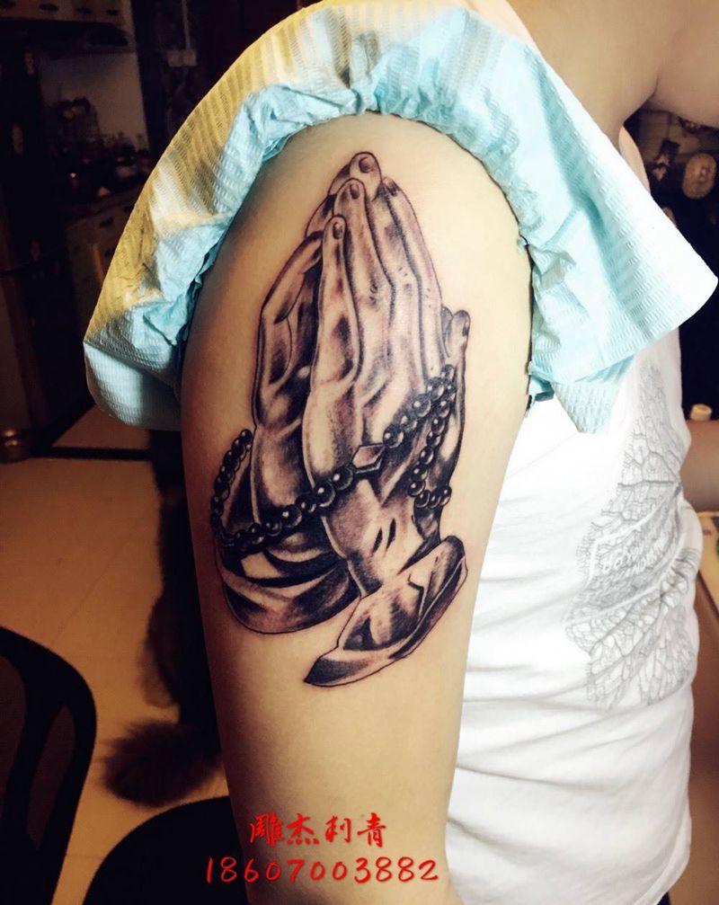 佛手纹身图片_成品手臂传统习俗宗教贴纸人物纹身图案