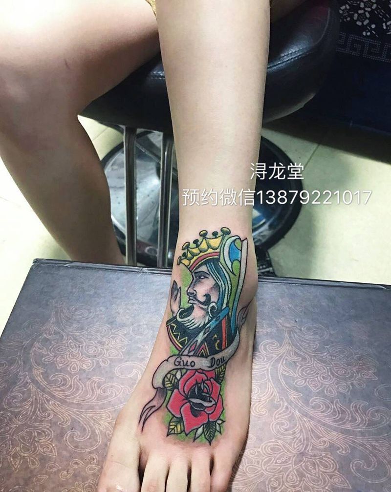 脚背纹身纹身图片_脚部手臂肩部原创彩色欧美纹身图案