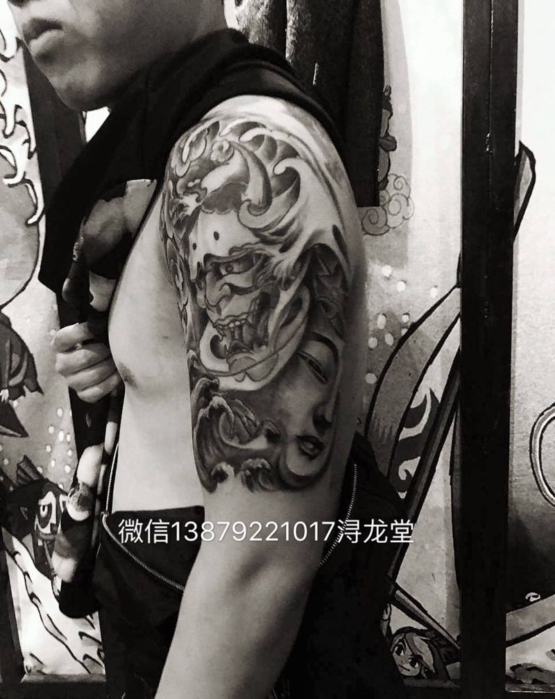 般若佛纹身图片_传统原创鬼神手臂纹身图案
