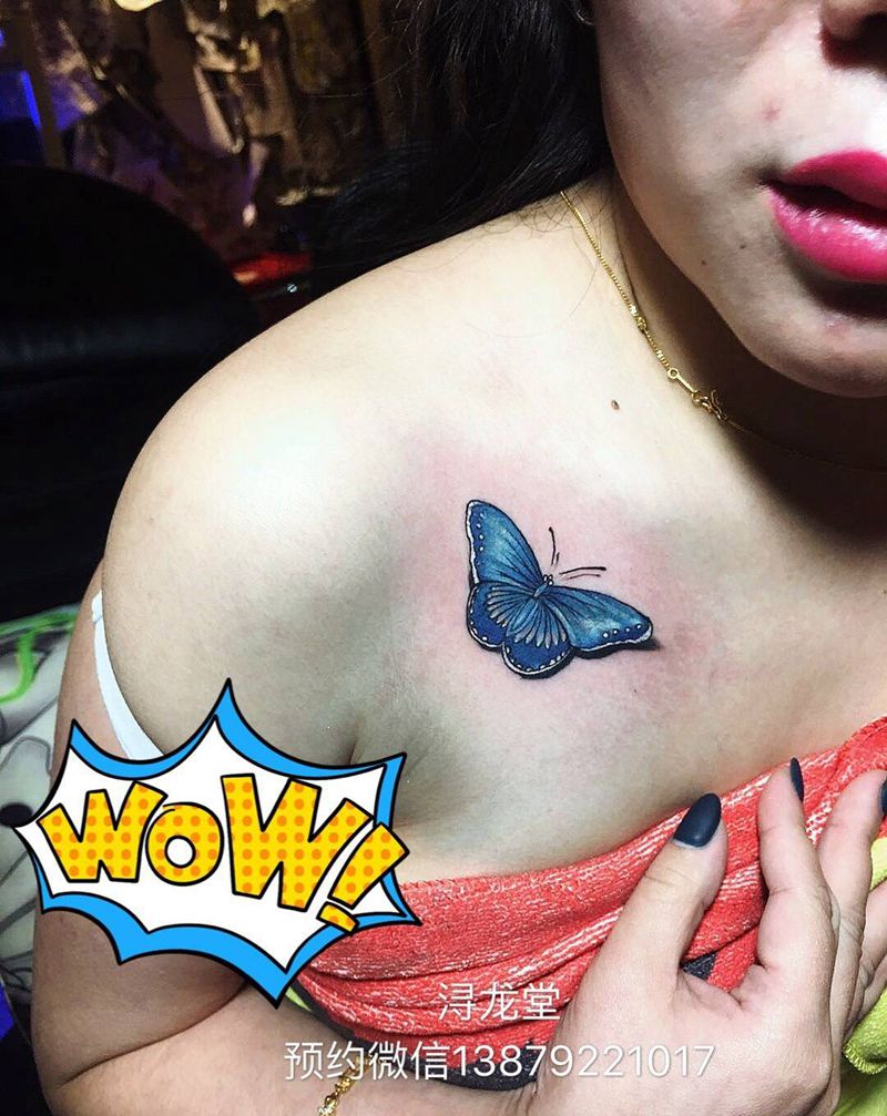 蝴蝶纹身图片_动物彩色纹身图案
