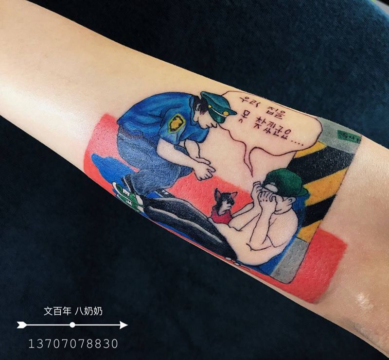 小插画纹身图片