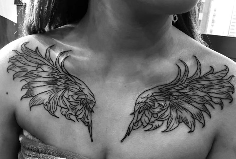 翅膀纹身图片