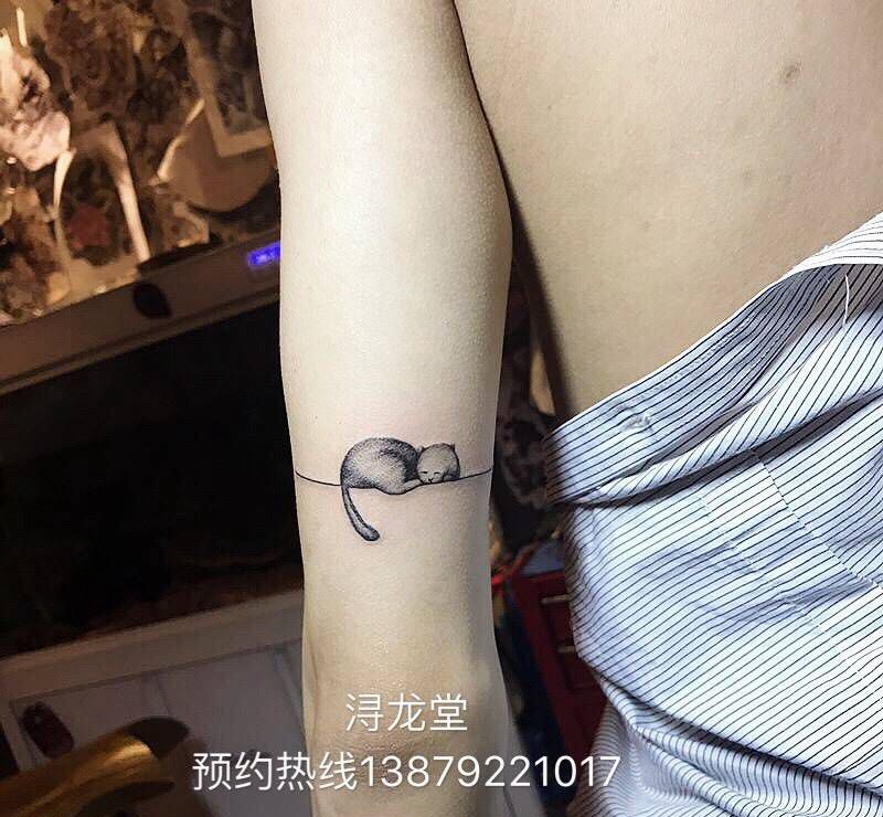 猫咪纹身图片_手臂纹身图案