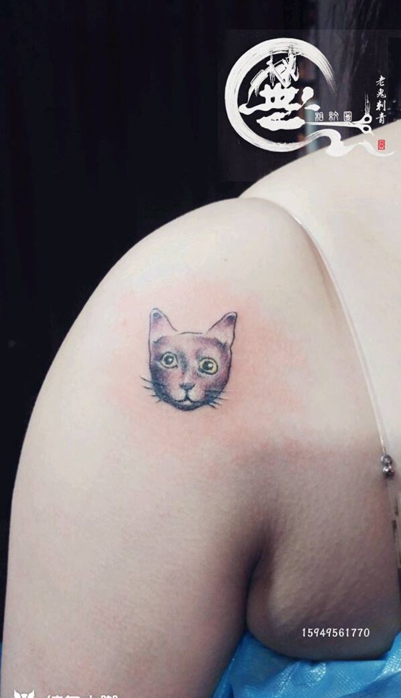 小清新纹身图片_肩部清新成品纹身图案