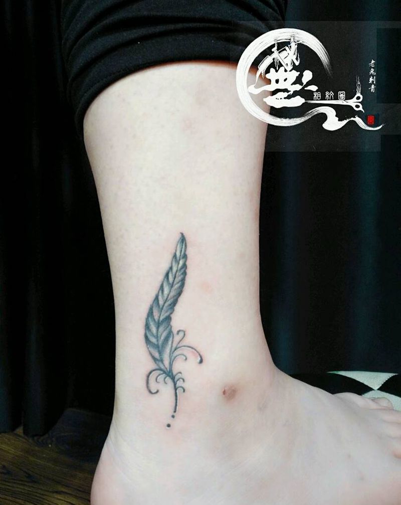 小清新纹身图片_脚部清新成品纹身图案