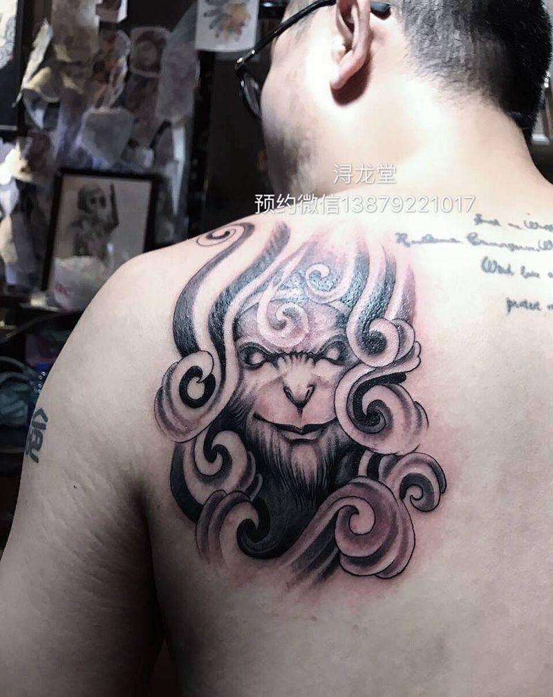 悟空纹身图片_背部手臂纹身图案