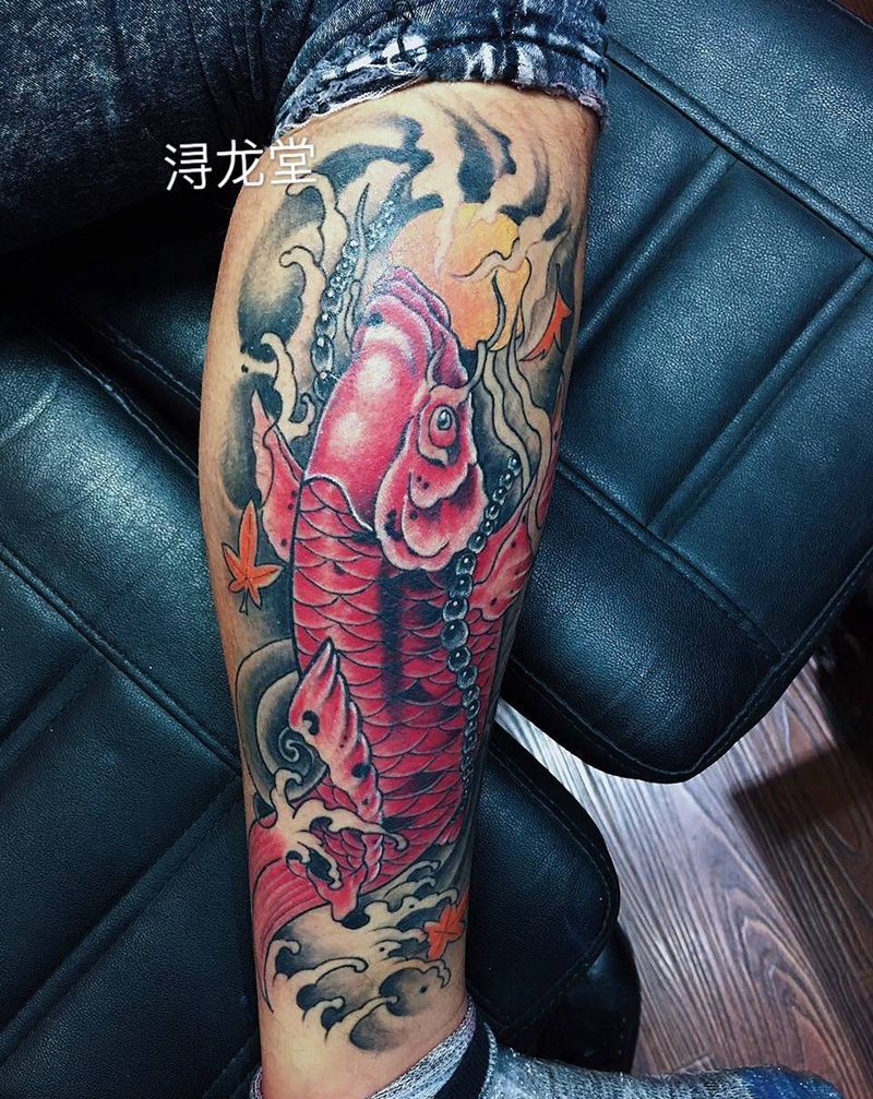 鱼纹身图片_动物传统腿部手臂背部纹身图案