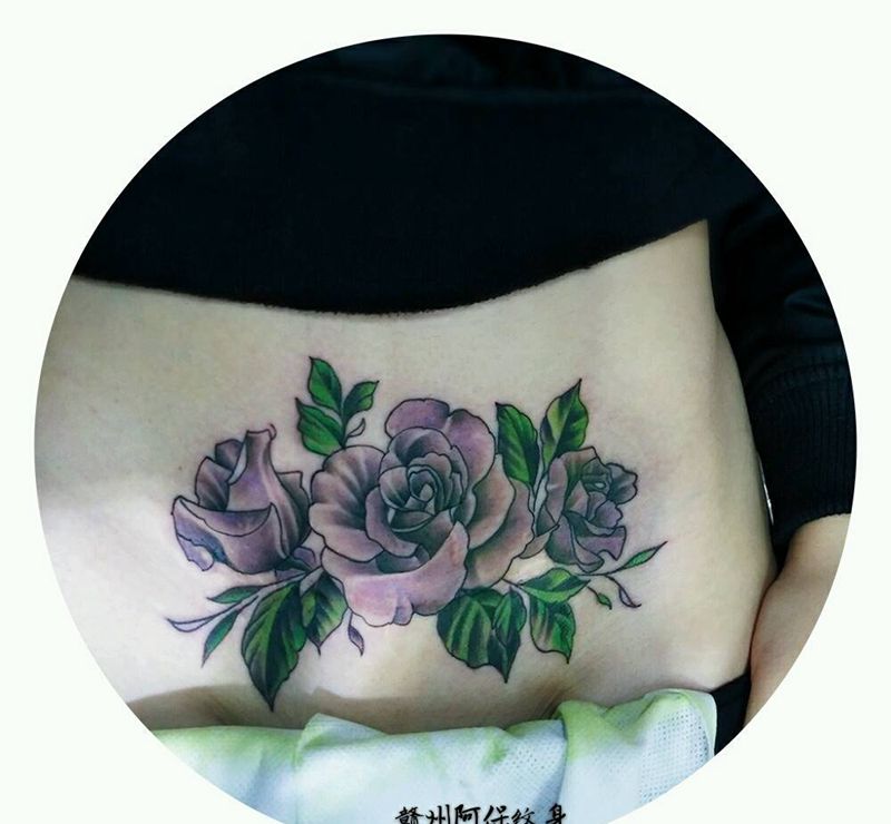 遮盖疤痕 玫瑰花束纹身图片