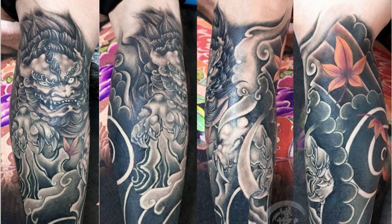 修改添加包小腿纹身图片_腿部纹身图案