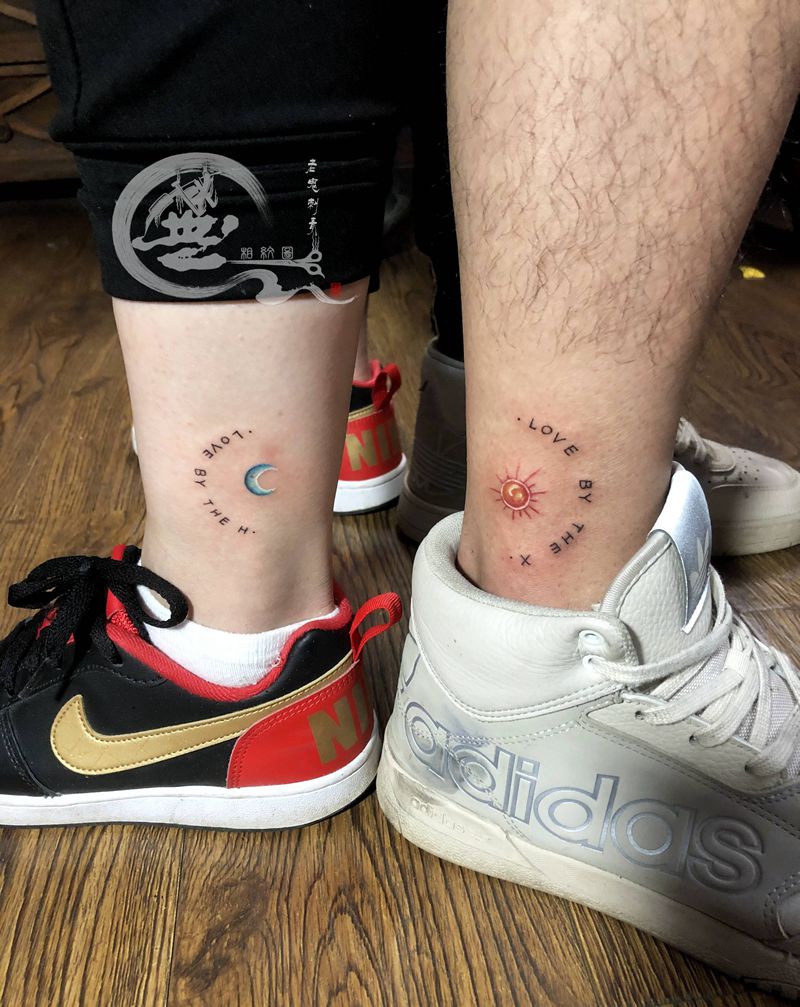 情侣纹身纹身图片_脚部纹身图案