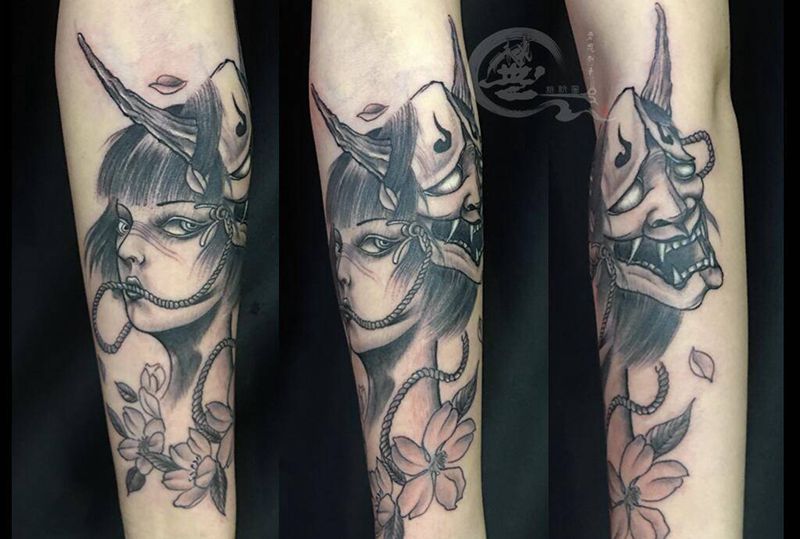 艺妓纹身图片_手臂纹身图案