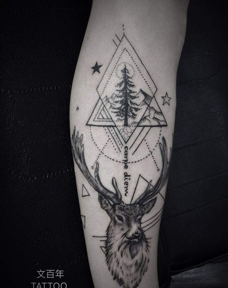 鹿纹身图片