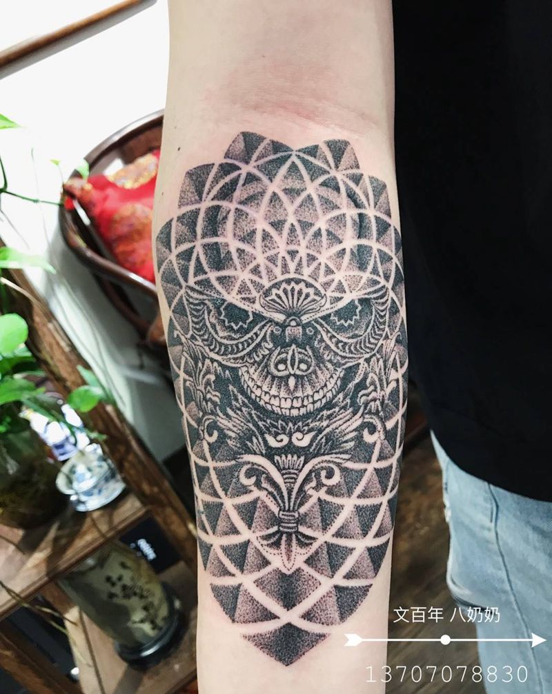 点刺骷髅纹身图片