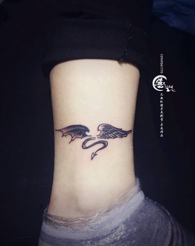 脚踝纹身纹身图片_脚部小清新纹身图案