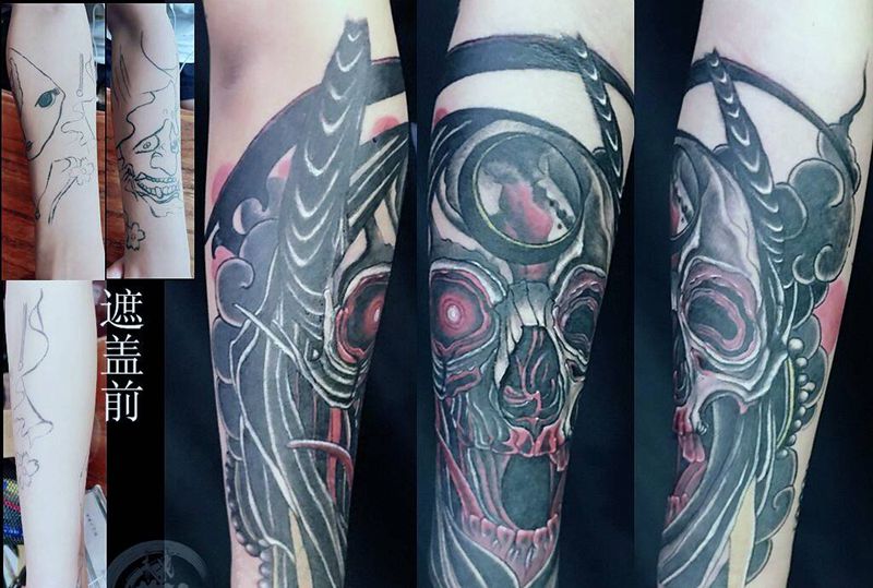 遮盖作品纹身图片_手臂纹身图案