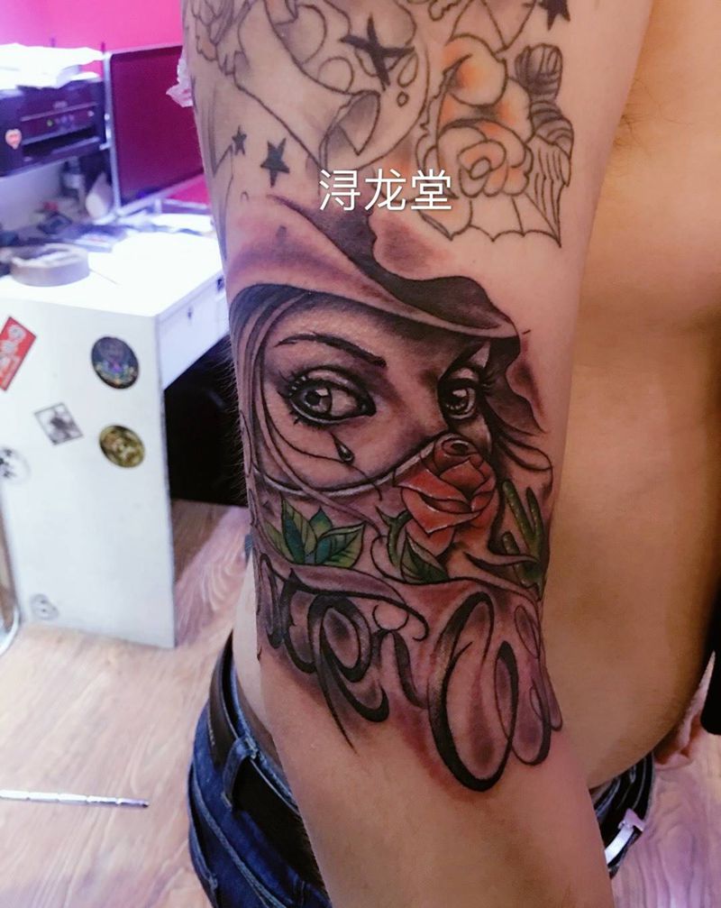 欧美风纹身图片_人物植物字符欧美纹身图案