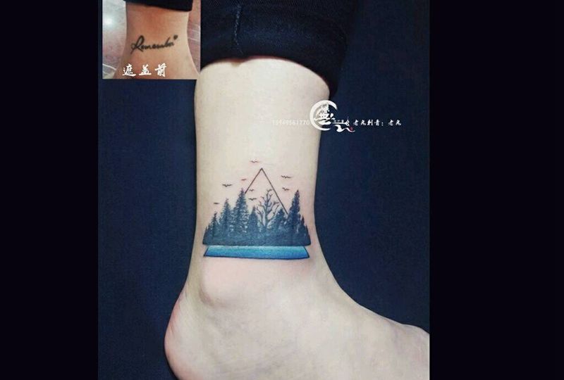 遮盖作品纹身图片_脚部清新原创遮盖成品纹身图案