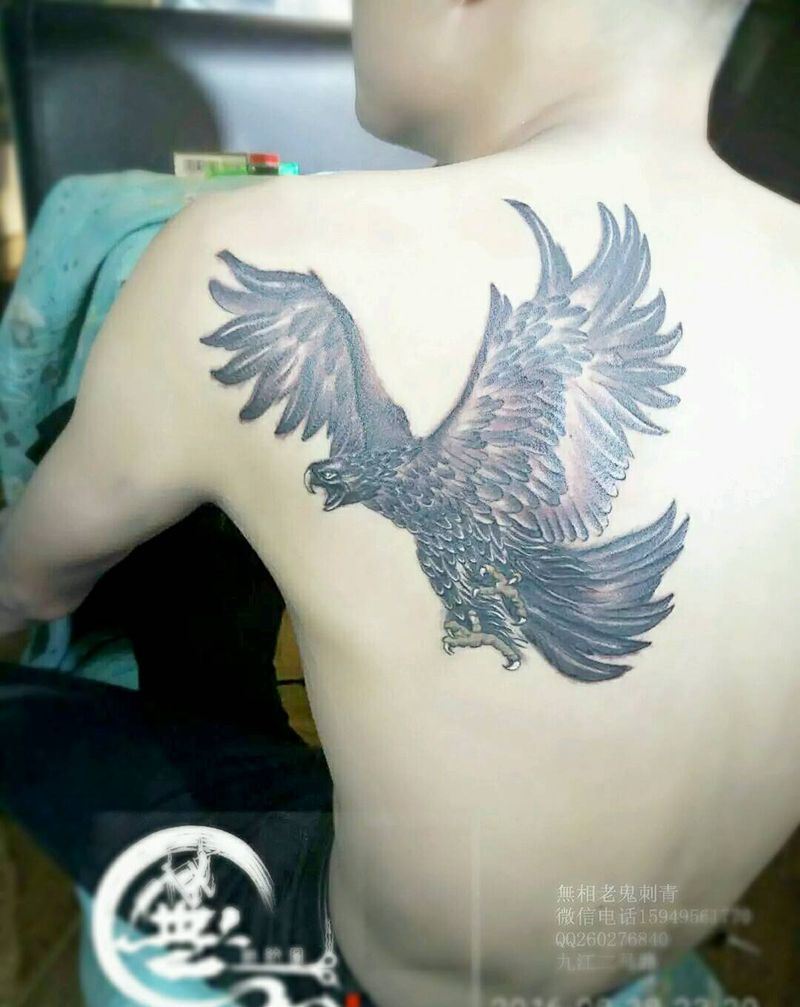 鹰纹身图片_传统成品纹身图案