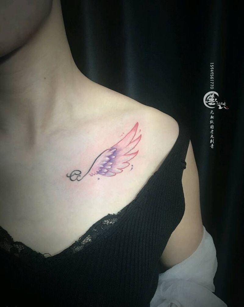 小清新纹身图片_肩部纹身图案