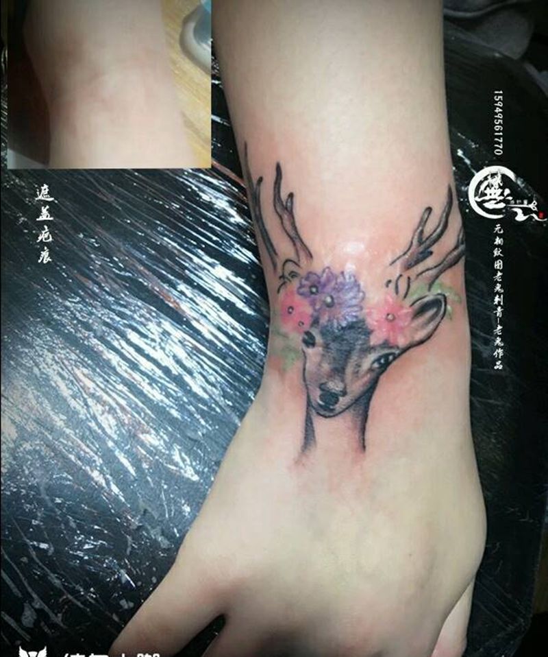 疤痕遮盖纹身图片_手部遮盖纹身图案