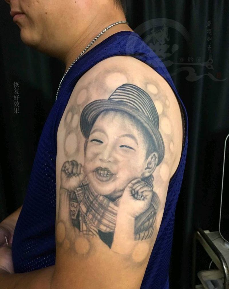 肖像纹身图片_手臂恢复好效果纹身图案