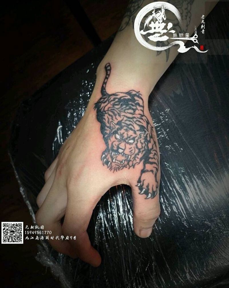 虎口纹身纹身图片_手部图腾成品纹身图案