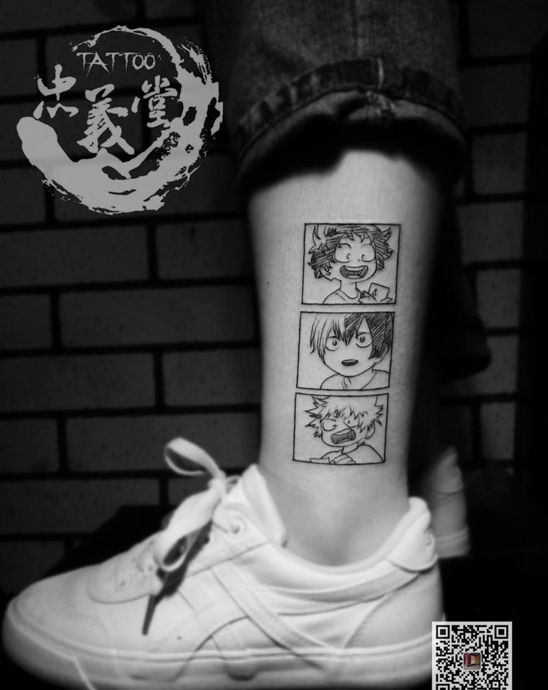 我的英雄学院纹身图片_脚部新传统纹身图案