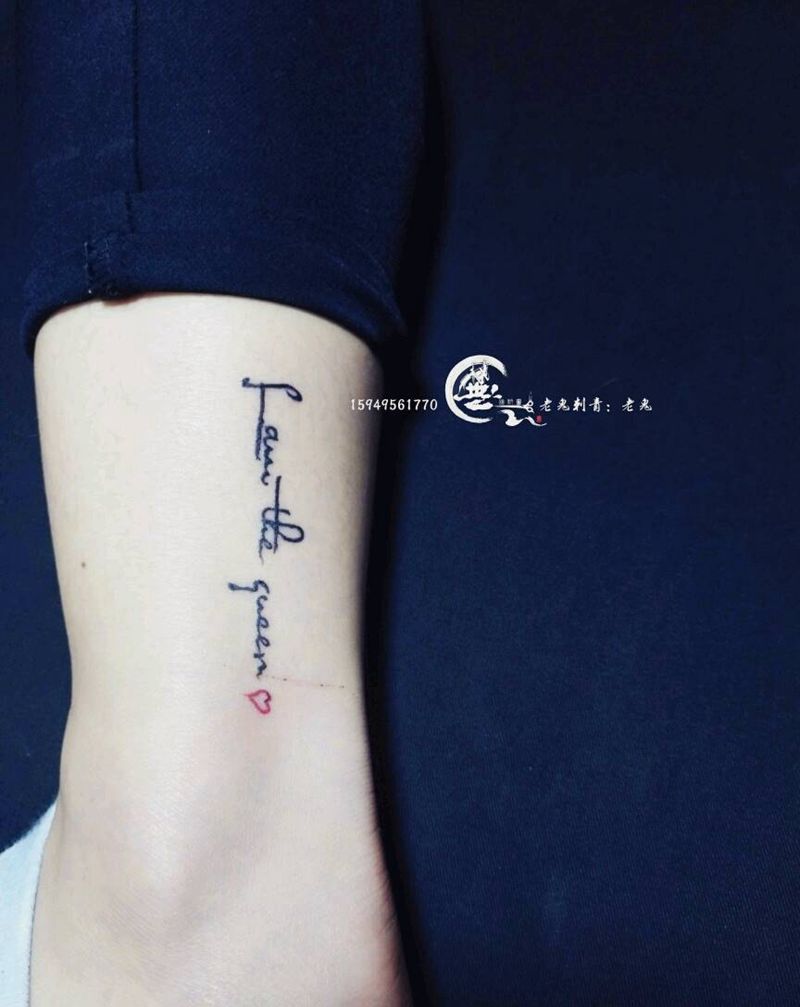字母纹身图片_脚部字符成品纹身图案