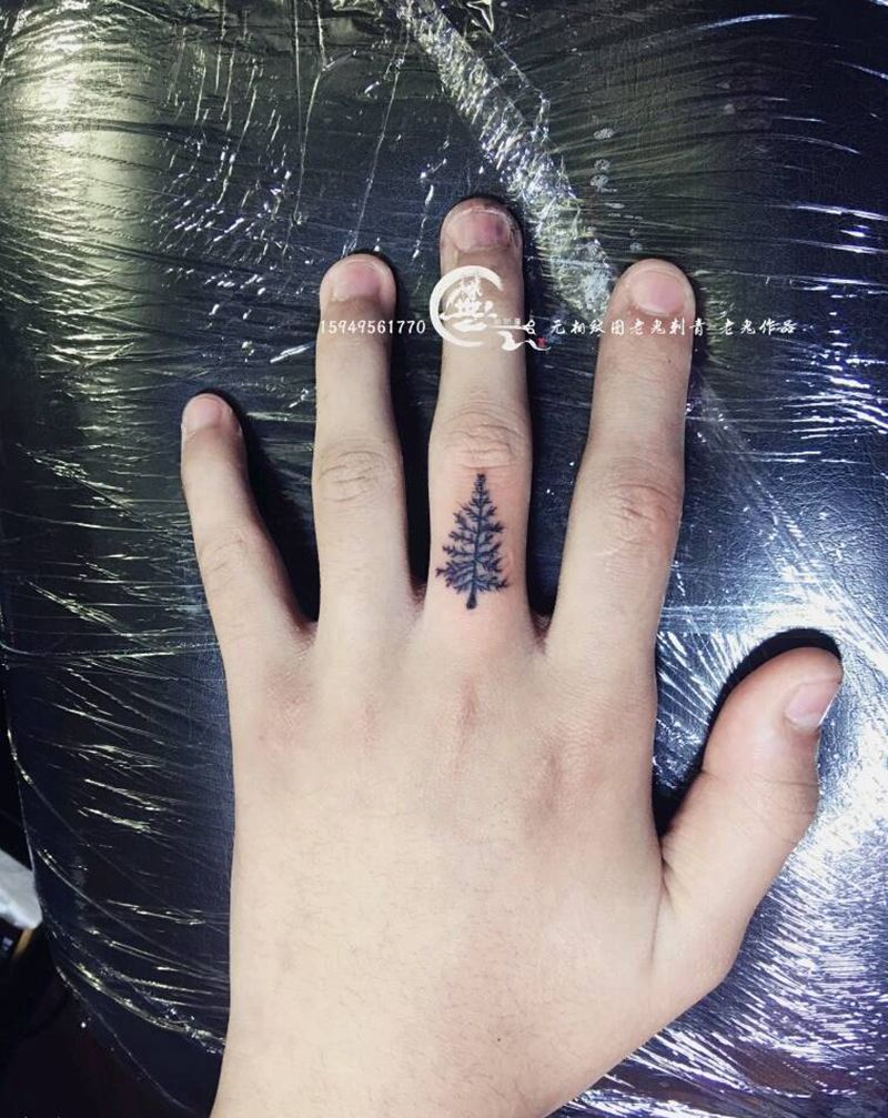 手指纹身纹身图片_手部清新纹身图案