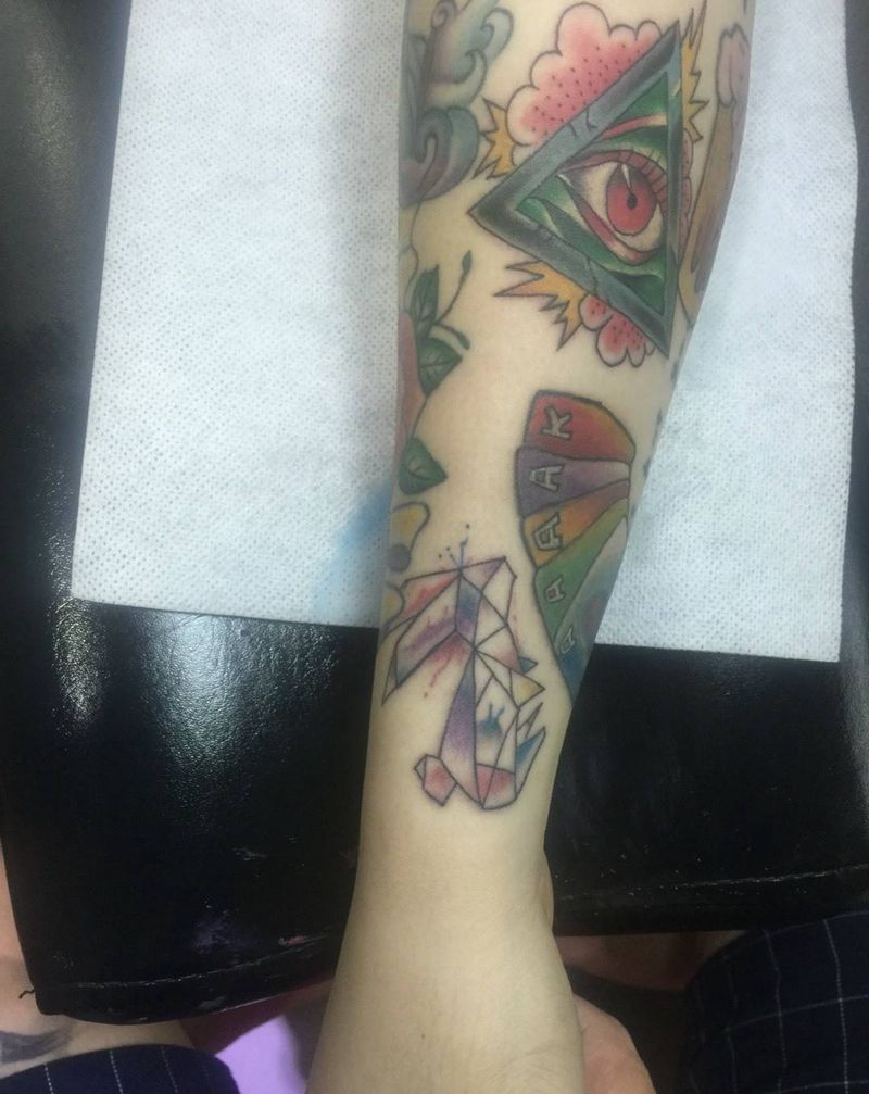 泼墨兔纹身图片