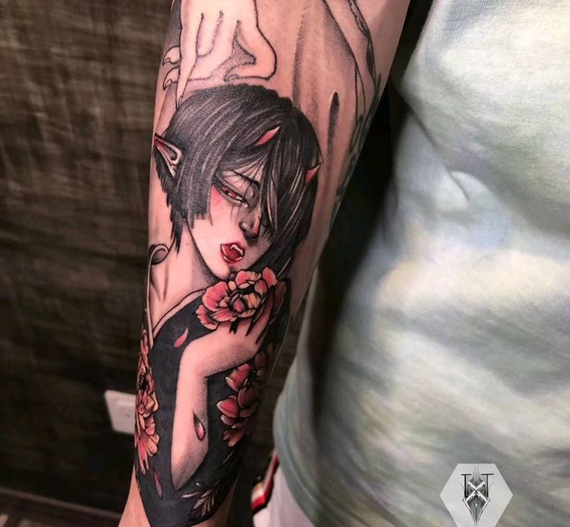 精灵纹身图片_手臂New School纹身图案