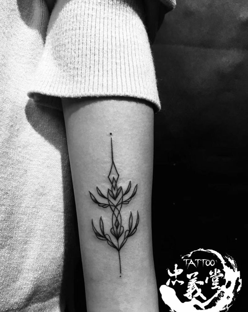 小清新纹身图片_手臂几何纹身图案