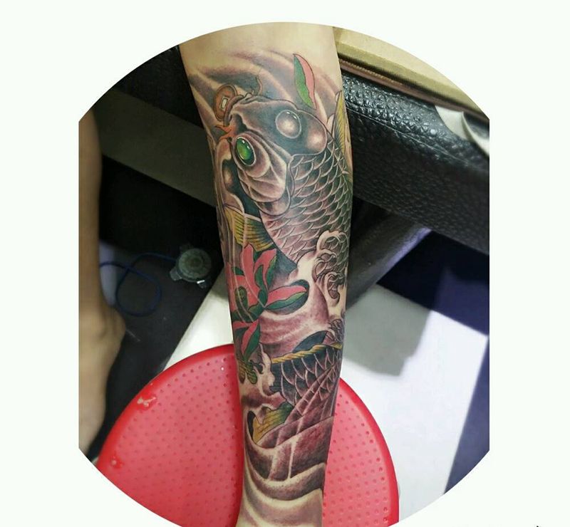 包小腿作品纹身图片