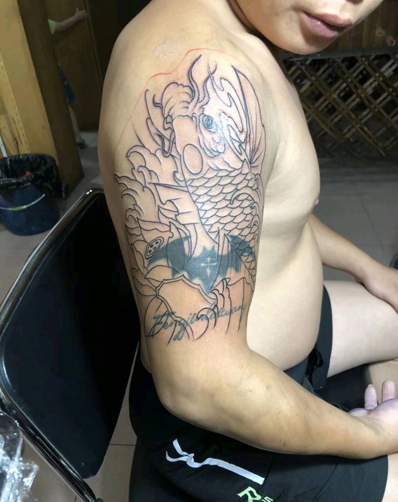 鱼盖旧纹身纹身图片