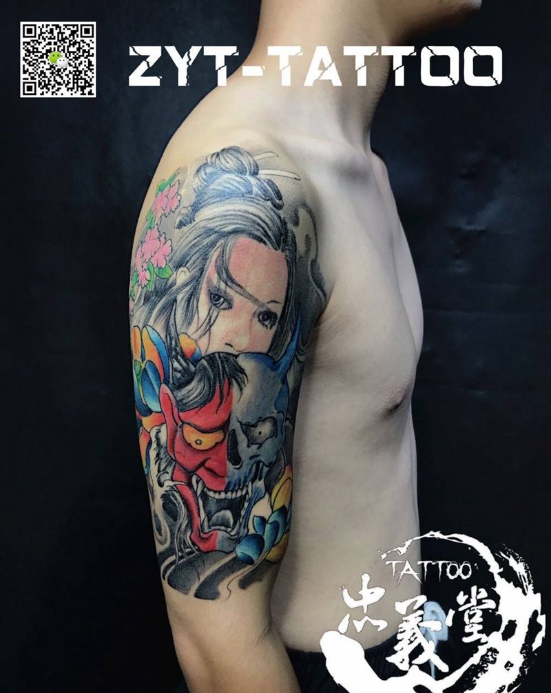 艺姬纹身图片_手部手臂新传统几何纹身图案