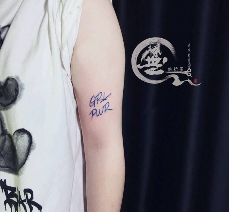 英文纹身图片_手臂字母小清新纹身图案