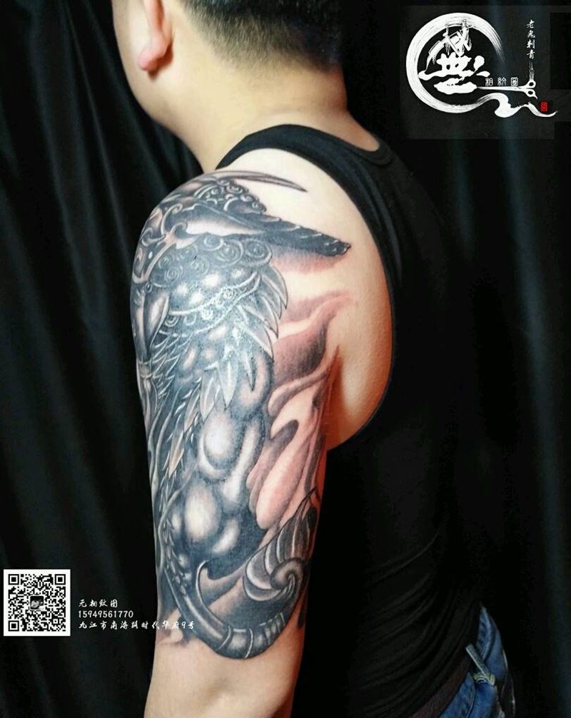 遮盖作品纹身图片_手臂传统遮盖成品纹身图案